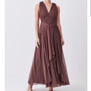 Lydia Millen Tall Crinkle Satin Chiffon Woven Maxi Dress